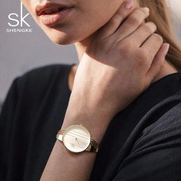 Wristwatches GOOD Time SK Women's Watch Fashion Creative Stripe Minimalist Two Pin Waterproof Clock Reloj Para Mujer