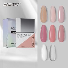 Nail Gel Aokitec 15ML Builder Nail Gel Set 2/3/8PCS Biab Builder Gel Polish Apex C-Curve Nail Structures Extensions Reinforced Gel Nail 231124