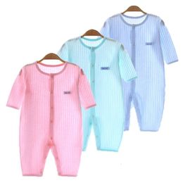 Rompers born Baby Clothes Summer Thin Rompers Infant Baby Boys Girls Soft Cotton Jumpsuit Ir Conditioning Ha Clothes Pyjamas Onesie 230425