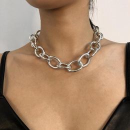 Chains Stainless Steel Necklace Chunky U Chain Necklaces For Women Thick Clavicle Choker Punk Jewelry