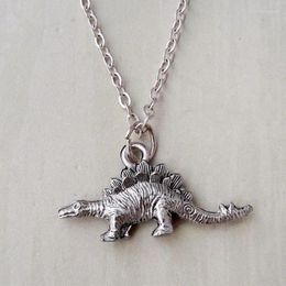 Pendant Necklaces Stegosaurus Dinosaur Necklace Vintage Boho Animal Jewelry For Women Girls Collar Party Baby