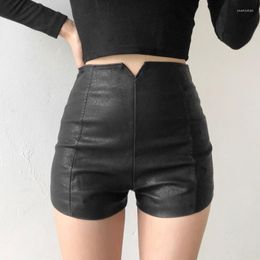 Women's Shorts 2023 Women's Female High Waist Bodycon Sexy Black Pu Leather