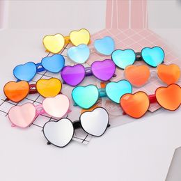 Lady Sunglasses Eye Protection Solid Color Cute Heart Shape Transparent Outdoor Sunglasses for Travel