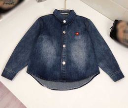 Luxury Denim baby Shirt Polo collar boys coat Size 100-160 CM kids designer clothes Embroidered logo Child Blouses Nov25