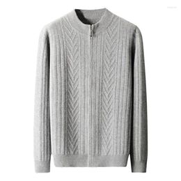 Men's Sweaters Autumn And Winter Woolen Sweater Round Neck Thin Knit Solid Color Base With Cashmere High End For Men