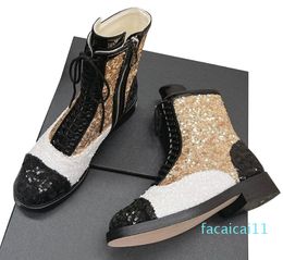 Leisure Shoe Ladies Chunky Low Heels Classic White Retro Balck Golden 23ss F/W Snow Boot Leisure Sho