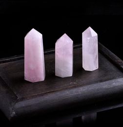 Natural Rose Quartz Crystal Point Mineral Ornament Magic Repair Stick Family Home Decoration Study Decoration DIY Gift4766603