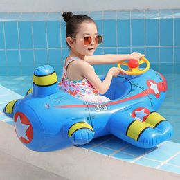 Life Vest Buoy Kids Aeroplane Infant Float Pool Swimming Ring Inflatable Circle Baby Seat with Steering Wheel Summer Beach Party Pool Toys J230424