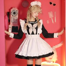 Casual Dresses MAGOGO Japanese Sailor Uniform Super Cute Maid Cosplay Performance Long Sleeve Dress