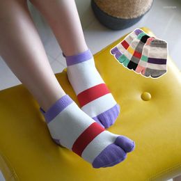 Women Socks Cotton Short Tube Two-toe 2 Finger Ladies Kawaii Ankle