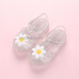 First Walkers Summer Children Jelly Princess Sandals Sweet Flowers Girls Toddlers Baby Breathable Hollow Shoes 230424