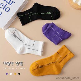 Kids Socks Baby boys spring autumn bright silk diagonal stripes socks warmer cotton smalmedium kids girls children Alphabet sports socks R231125