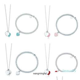 Pendant Necklaces Fashion 100% 925 Sterling Sier Classic Love Necklace Bracelet Set Woman Jewellery Tiff T-Home Drop Delivery Pendants Dhu4Y