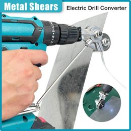 Scharen Electric Drill Convert Shears Plate Cutter Metal Sheet Cutter Tool Free Cutting Tool Nibbler Sheet Metal Cut Electric Scissor