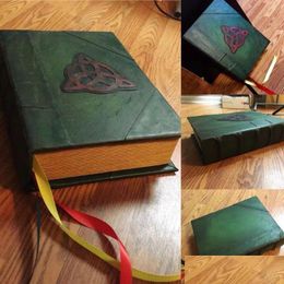 Decorative Objects Figurines Charmed Book Of Shadows Retro Green Er Ancient Storeys Bound Journal 350 Pages Spellbook Magic Gift D Otzlh