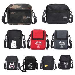 Man messenger canvas nylon Crossbody Bag womens sports travel stussty belt bags purse Luxury tote handbag Designer Shoulder graffiti clutch camera waist Bag