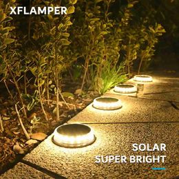 Lawn Lamps 4PCS Super Bright LED Solar Pathway Light Outdoor IP65 Waterproof 3.7V 1200mAH Ground Lamp for Garden Decoration Q231125