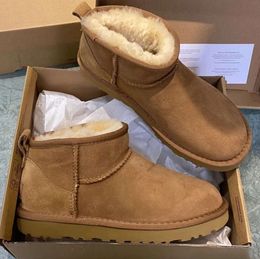 TOP Designer Snow Ug Boots Australian Women Boot Tasman Bailey Dune Chestnut Winter Buckle Fur Half Knee Short Lady Sheepskin And Wool Integrated Hair Slipper QSEDA