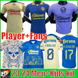 Liga MX Club América 23 24 Home Away Terceiro Futebol Jerseys 2023 2024 HENRY R.MARTINEZ D.VALDES G.OCHOA FIDALGO Fãs Versão do Jogador Maillot Homens Mulheres Kit Infantil