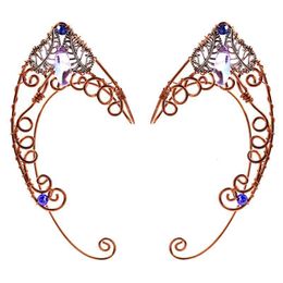 Ear Cuff Ear Clip Earrings Wrap Butterflies Nocuffs Wing Elf Cuff Wedding Filigree Fairy Crystal Jewelryzircon Elves 230425