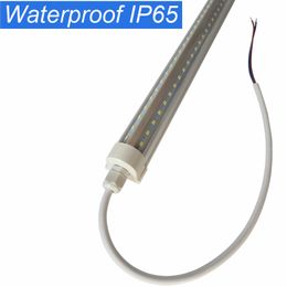 Lampada a tubo LED per tubi PC impermeabile IP65 da 1,5 M con coda di cavo Resistente agli urti Illuminazione pubblicitaria 48w Led Tri Proof Light 2FT 3FT 4FT 5FT 6FT 8FT oemled