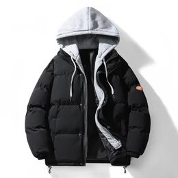 Men's Down Parkas 2023 Men Windbreaker Hooded Outwear Cotton Parka Snow Coats Mens Thicken Warm Winter Jacket CottonPadded Male Overcoats 231124