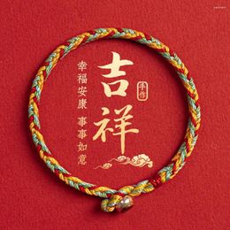 Charm Bracelets Handmade Chinese Braided Tibetan Buddhist Woven Knots Mens Womens Lucky Red String For Protection