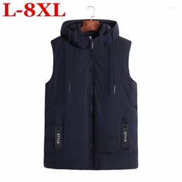 Men's Down Plus Size 8XL 7XL Autumn Winter Men Coat Warm Sleeveless Jacket Casual Vest Waistcoat Ultra Light XL-8XL