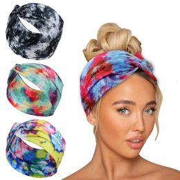 Sweatband 1PC Women Headband Sports Stretch Bandage Sweat Elastic Yoga Hair Bands Headwear Safety Wide Headwrap 230425