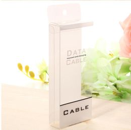 Empty White Clear Retail PVC Box Package For 1M 2M 6FT Data Cable Universal Packaging Smartphone Charger Line Gift Wrap