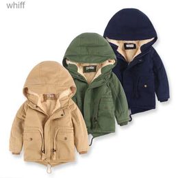 Down Coat Children Winter Fleece Outdoor Jackets for Boys Hooded Warm Kids Boy Outerwear Windbreaker Autumn Casual Baby Boy Coats ClothingL231125