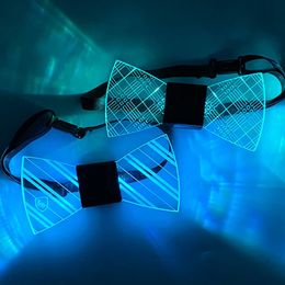 Party Hats Year LED Light Up Acrylic Bow Tie For Valentine s Day Wedding Birthday Decoration Night Club Bar KTV Glowing Men 231124