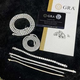 Moissanite Bracelets Customised Women Jewellery 10k 14k 18k Gold Charm Def/vvs Moissanite Lab Grown Diamond Tennis Bracelet
