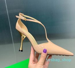 New patent leather Pointy Pumps heels shoes ankle Stiletto sandals Heeled point toe for women Luxury Designers Dress shoe