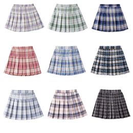 Skirts Baby Toddler Children Clothing School Uniform Plaid Girls Skirt Bottoming Princess Pleated Skirts Kids Short SKirt Summer 230425