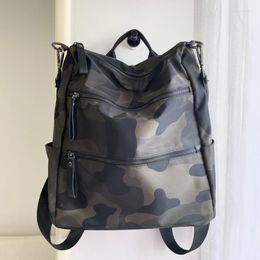 School Bags Fashion Waterproof Backpack Nylon Large Capacity Women Shoulder Messenger Style Korean Camouflage