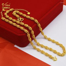 Chains ANIID Hip Hop Gold Colour Necklace Miami Cuban Chain Fashion Ethiopian Jewellery Set Dubai Bracelet For Mens Women