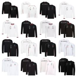 F1 long-sleeved T-shirt F1 team summer black and white quick-drying breathable long-sleeved racing suit Customised for men and women.
