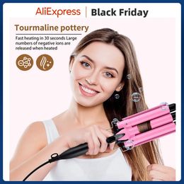 Curling Irons 20/32mm Hair Curler Triple Barrels Ceramic Hair Curling Iron Professional Hair Waver Tongs Styler Tools for All Hair Types 231124