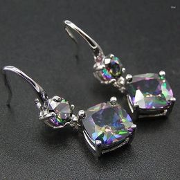 Dangle Earrings Luxury For Women Multicolor Cubic Zirconia Drop Earring Wedding Evening Party Jewelry Female Anniversary Gifts