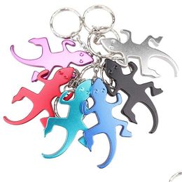 Openers Gecko Aluminium Alloy Bottle Opener Keychain Creative Gifts Accessories Wholesale Lx5536 Drop Delivery Home Garden Kitchen Din Dhzey