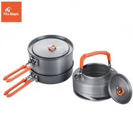 Camp Kitchen Fire Maple ing Cookware Utensils Dishes Cooking Set Hiking Heat Exchanger Pot Kettle FMCFC2 Outdoor Tourism Tableware 230425