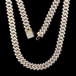 Rock Hip Hop 925 Sterling Silver Cuban Link Iced Out Chain Men Selling 12mm Custom Moissanite Diamond Necklace