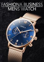 Wristwatches ONOLA Luxury Top Brand Watch For Men Waterproof Multi Dial Metal Men's Quartz Wristwatch Simple Business Mens Reloj Hombre