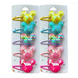 Hair Accessories 2PCS Cute Princess Sequin Fish Scale Animal Head Girls Hairpins Children Headwear Hairgrip Clips Barrettes