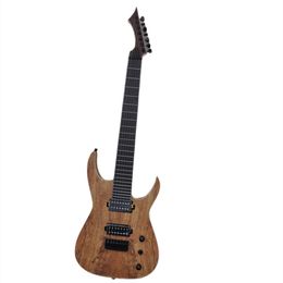 7 Strings Natural Wood Color Electric Guitar with HH Pickups Offer Logo/Color Customize