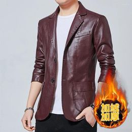 Men's Jackets KOODAO Leather For Men Slim Fit Outdoor Fashion Casuals Locomotive Clothing Spring And Autumn Brown/Black/Burgundy