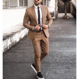 Men's Suits Formal Casual Solid Men Slim Fit Fashion Business Office Outfits Wedding Groom Tuxedo 2 Piece Set Costume Homme 2023