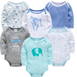 Rompers Kavkas Baby Boys Girls Bodysuit 6 PCS 3 Long Sleeve 100 Cotton Clothes 0 12 months born Jumpsuit Clothing 231124