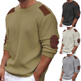 Men's T Shirts Autumn And Winter Casual Round Neck Long Sleeve Vacation Outdoor Knit Fleece Shirt Top
